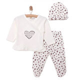 HelloBaby Kız Zıbın-Şapka-Patikli Alt Kız Bebek