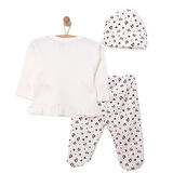 HelloBaby Kız Zıbın-Şapka-Patikli Alt Kız Bebek