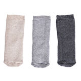 HelloBaby Kız Bebek 3lü Havlu Çorap Gri Melanj
