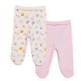 HelloBaby Kız Bebek Yenidoğan 2li Patikli Alt