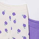 HelloBaby Kız Bebek Yenidoğan 2li Patikli Alt