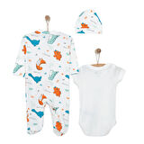 HelloBaby Erkek Tulum-Body-Şapka Erkek Bebek