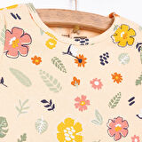 HelloBaby Kız Çiçek Desenli Uzun Kol Pijama Takımı