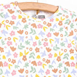 HelloBaby Kız Çiçek Desenli Uzun Kol Pijama Takımı