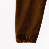 HelloBaby Erkek Bebek Basic Eşofman Alt Kadife Lastikli Paça Ekru