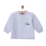 HelloBaby Unisex Hırka Kapitoneli Çıtçıtlı Gri Melanj