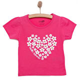 HelloBaby Basic Kız Kalp Papatya Baskılı T-Shirt Kız Bebek