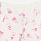 HelloBaby Kız Bebek Basic 2li Patiksiz Alt İnterlok Lale Desenli Fuşya