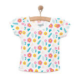 HelloBaby Basic Kız Çiçek Desenli T-Shirt Kız Bebek