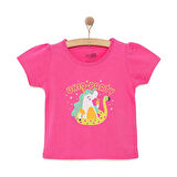 HelloBaby Basic Kız Unicorn Parti Baskılı T-Shirt Kız Bebek