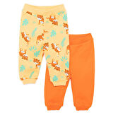 HelloBaby Erkek Bebek Basic 2li Patiksiz Alt İnterlok Roar Desenli Ekru