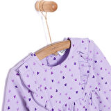 HelloBaby Basic Kız Kalp Desenli Fırfırlı Elbise Kız Bebek