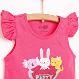 HelloBaby Basic Kız Hayvan Baskılı Atlet T-shirt Kız Bebek