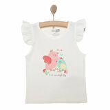 HelloBaby Basic Kız Kuş Baskılı Atlet T-shirt Kız Bebek