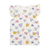 HelloBaby Basic Kız Kalp Desenli Atlet T-shirt Kız Bebek