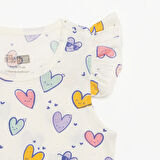 HelloBaby Basic Kız Kalp Desenli Atlet T-shirt Kız Bebek