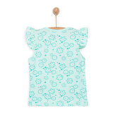 HelloBaby Basic Kız Çiçek ve Gülen Yüz Desenli Atlet T-shirt Kız Bebek
