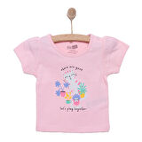 HelloBaby Basic Kız Kaktüs Kedi Baskılı T-Shirt Kız Bebek