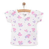 HelloBaby Basic Kız Kalp Desenli T-Shirt Kız Bebek