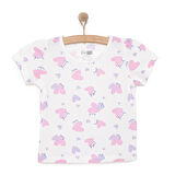 HelloBaby Basic Kız Kalp Desenli T-Shirt Kız Bebek