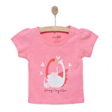 HelloBaby Basic Kız Kuğu Baskılı T-Shirt Kız Bebek