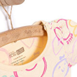 HelloBaby Basic Kız Gülen Yüz Desenli T-Shirt Kız Bebek