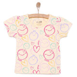 HelloBaby Basic Kız Gülen Yüz Desenli T-Shirt Kız Bebek