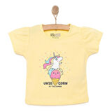 HelloBaby Basic Kız Dondurma Unicorn Baskılı T-Shirt Kız Bebek