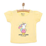 HelloBaby Basic Kız Dondurma Unicorn Baskılı T-Shirt Kız Bebek