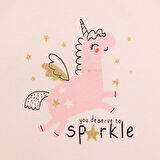 HelloBaby Basic Kız Melek Unicorn Baskılı Atlet T-shirt Kız Bebek