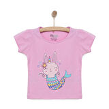HelloBaby Basic Kız Deniz Kızı Unicorn Baskılı T-Shirt Kız Bebek