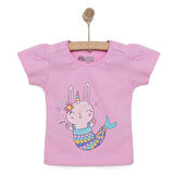 HelloBaby Basic Kız Deniz Kızı Unicorn Baskılı T-Shirt Kız Bebek