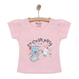 HelloBaby Basic Kız Dondurma Partisi Baskılı T-Shirt Kız Bebek
