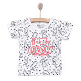 HelloBaby Basic Kız Meow Desenli T-Shirt Kız Bebek