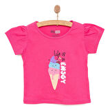 HelloBaby Basic Kız Eğlenceli Dondurma Baskılı T-Shirt Kız Bebek