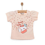 HelloBaby Basic Kız Tatlı Kek Baskılı T-Shirt Kız Bebek