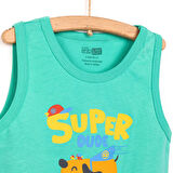 HelloBaby Basic Erkek Süper Köpek Baskılı Atlet Tshirt Erkek Bebek