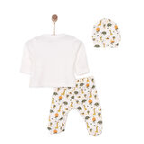HelloBaby Yenidoğan Zıbın-Şapka-Patikli Alt 3lü Set Erkek Bebek
