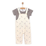 HelloBaby Yenidoğan Zürafa Desen Salopet Tshirt Takım Unisex