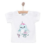 HelloBaby Basic Kız Balina Baskılı T-Shirt Kız Bebek