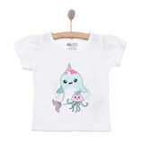 HelloBaby Basic Kız Balina Baskılı T-Shirt Kız Bebek