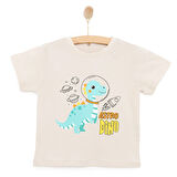 HelloBaby Basic Erkek Astro Dinozor Baskılı T-Shirt Erkek Bebek