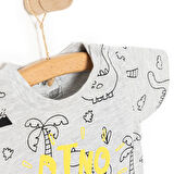 HelloBaby Basic Erkek Dino Eşler Baskılı T-Shirt Erkek Bebek