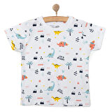 HelloBaby Basic Erkek Dinozor Baskılı T-Shirt Erkek Bebek