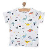HelloBaby Basic Erkek Dinozor Baskılı T-Shirt Erkek Bebek