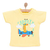 HelloBaby Basic Erkek Pilot Zürafa Baskılı T-Shirt Erkek Bebek
