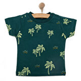 HelloBaby Basic Erkek Yaprak Baskılı T-Shirt Erkek Bebek