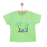 HelloBaby Basic Erkek Güneş ve Palmiye Baskılı T-Shirt Erkek Bebek