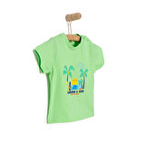 HelloBaby Basic Erkek Güneş ve Palmiye Baskılı T-Shirt Erkek Bebek