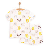 HelloBaby Erkek Kısa Kol Hayvan Desenli Bisiklet Yaka Pijama Takımı